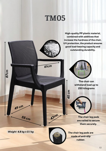 Chaise en plastique moulé massif vert armée avec design moderne pour jardin et extérieur - Confortable, imperméable, durable - Product Image 4