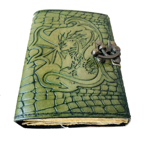 Soft Crocodile Skin Pattern Dragon Hand Embossed Genuine <b>Leather</b> Journal A5 Notebook Office School Supply Deckle Art Paper <b>Diary</b> - Product Image 4