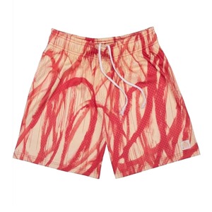 Shorts de bain décontractés pour hommes à imprimé floral rouge, séchage rapide, avec cordon de serrage, taille mi-haute, longueur courte, légers, en maille, pour la gym - Product Image 2