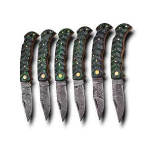 มีดพับเหล็กดามัสกัสออกแบบเองได้ คมกริบระดับมืออาชีพ มีดพกพาอเนกประสงค์ EDC รองรับ OEM/ODM ขายส่ง - Product Image 1