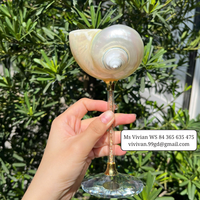 Copa de Vino con Forma de Concha, Copa de Cóctel Única, Reutilizable, Ecológica, para Bodas en la Playa, Idea de Regalo, Natural WS 84365635475