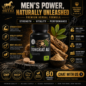 Comprimés à croquer Elma Food Tongkat Ali pour soutenir le métabolisme naturel des hommes - 60 unités - Formule personnalisée OEM/ODM sous marque privée - Product Image 1