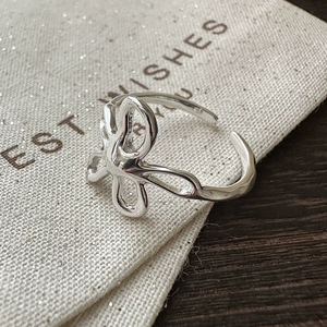 Bague rétro en argent sterling S925, style coréen, design de niche, petite fleur, style blogueur tendance, vente en gros - Product Image 5