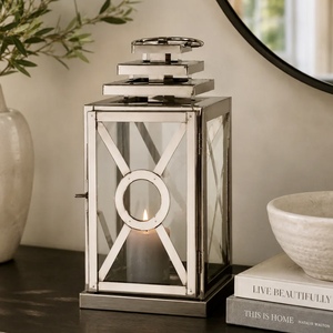 2026 Latest Design Stainless Steel Metal Candle Holder <b>Lantern</b> for Home and Hotel Lobby Decoration - Product Image 5