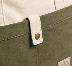HINDVANTA GLOBAL Front <b>Pocket</b> Olive Green Cotton Canvas <b>Tote</b> <b>Bag</b> Zipper Closure Dual Reinforced Cotton Webbing Handles Shopping - Product Image 3