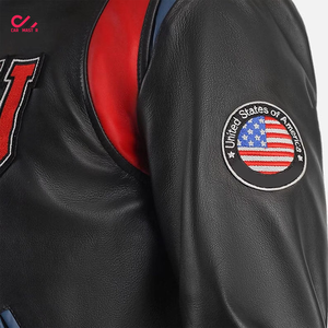 แจ็คเก็ตวาร์ซิตี้ขนสัตว์ผู้ชายขายดีที่สุด ผ้าฝ้าย 100% ติดกระดุม สไตล์ Letterman สำหรับฤดูหนาว - Product Image 6