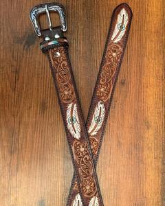 Cinturón de cuero de vaca genuino de lujo personalizado con hebilla de foto Vintage para hombre y mujer - Product Image 2