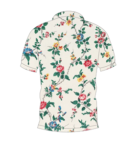 Mens Vintage <b>Rose</b> Floral Print Polo Shirt Summer Short Sleeve Casual Collared Button <b>Top</b> Breathable Lightweight Tee - Product Image 2