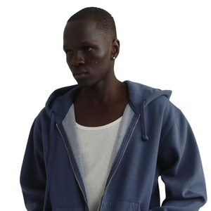 Custom Men's Oversized Full <b>Zip</b> <b>Hooded</b> Sweatshirt Heavyweight Cotton Fleece Casual Streetwear OEM ODM Manufacturer - Product Image 3