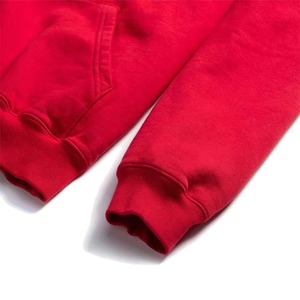 Sweat-shirt à capuche rouge pour femme, pull en polaire, couleur unie, manches longues, respirant, vêtements d'automne - Product Image 5