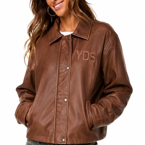 Premium Women <b>Leather</b> <b>Jacket</b> Stylish Soft Durable Classic Button Front Closure Soft Smooth Comfortable Material For Women Wear - Product Image 1