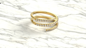 18K Gold Luxury Spiral Wrap Round Diamond <b>Ring</b> Multi Layer Coil <b>Ring</b> Three Tier Open <b>Finger</b> <b>Ring</b> Fine Jewelry for Women - Product Image 3