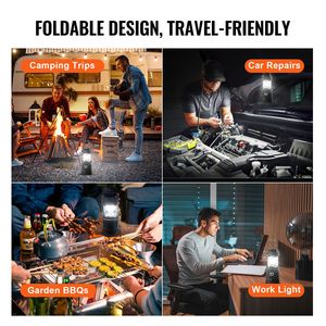 Set di 4 Lanterne LED Ricaricabili per Campeggio, Torce Pieghevoli Portatili con Ricarica Solare e USB, Luce a Lunga Durata per Uso Esterno - Product Image 5