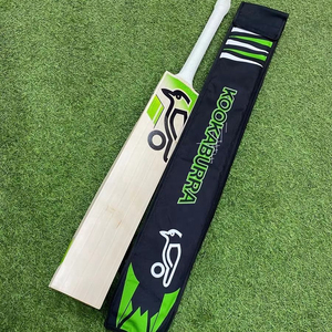 Bate de críquet Kookaburra de madera verde y blanca con el logo de Kookaburra para deportes de críquet - Product Image 2