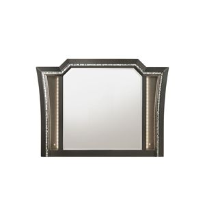 Specchio LED Kaitlyn con finitura grigio metallizzato - Product Image 2