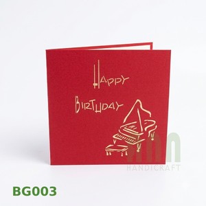 Cartes de vœux 3D pop-up personnalisées ANN HANDICRAFT Piano Anniversaire Thanksgiving, impression 4 couleurs, découpe, vernissage mat BG003 - Product Image 6