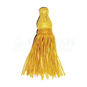 Frange à pompons en fil doré Zari fait main, écologique, pour cérémonies, pompon métallique, cordon de remise de diplôme, pompon de fixation pour toque de doctorat - Product Image 2