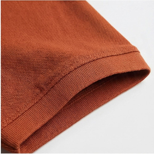 Men's Rust Short Sleeve <b>Polo</b> <b>Shirt</b> Knitted Regular Fit Solid Color Casual <b>Zip</b> Front Collar - Product Image 5