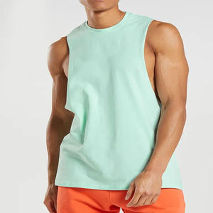 Camisetas sin mangas de algodón para hombre al por mayor, camisetas deportivas que absorben la humedad para entrenamiento, venta al por mayor - Product Image 2