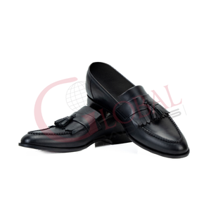 Zapatos Mocasines de Cuero Premium Vintage para Hombre, Hechos a Mano, Resistentes, de Cuero Genuino Negro, Casuales - Product Image 1