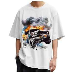 Camiseta de Algodón Extra Grande de Lujo Personalizada, Impresión DTG, Cuello Redondo, Manga Corta, Estilo Hip Hop para Hombre 2026 - Product Image 3