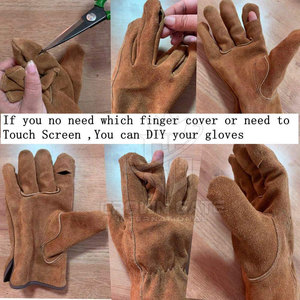 Gants de travail en cuir avec logo personnalisé, dernier design, prix bas, pour la sécurité des mains des hommes. - Product Image 6