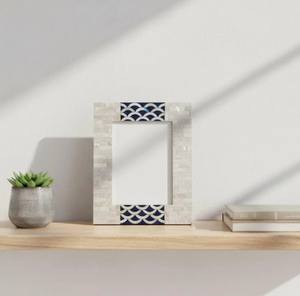 Cadre photo de luxe fait main en nacre incrustée, cadre photo en coquille MOP, décoration d'intérieur, cadre mosaïque Art Déco pour table, article cadeau - Product Image 3