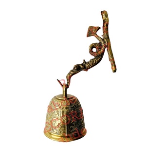Tenture murale cloche de noël laiton Antique coulé utilisé nourriture cloche à la main pour bureau cloche à la main - Product Image 1