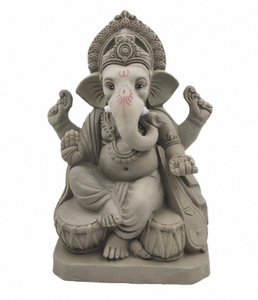 Figura de Ganesha de Arcilla Hecha a Mano de 10 Pulgadas, Estilo Sencillo, para Interiores Espirituales, Ceremonias Tradicionales y Decoración del Hogar - Product Image 2