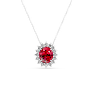 Collier élégant en argent sterling 925 avec pendentif ovale en rubis rouge pour femmes, parfait pour un usage quotidien et les occasions spéciales - Product Image 4