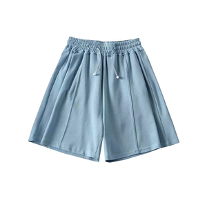 Women's <b>Black</b> Loose Knitted Shorts Elastic Waist Breathable Casual Mid Rise Solid Color Short Skirts - Product Image 4