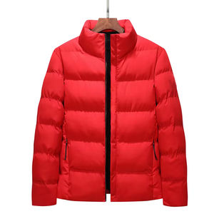 Veste matelassée en toile d'extérieur de qualité supérieure, imperméable, respirante, épaisse, à capuche, tricotée avec logo personnalisé, fermeture éclair sur le devant - Product Image 1