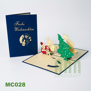 การ์ดอวยพรพิมพ์ออฟเซ็ตตกแต่งด้วยกระดาษอาร์ต 3 มิติเคลือบเงาแบบด้าน รุ่น MC028 Christ Motor Wholesale Vietnam จาก ANN HANDICRAFT - Product Image 3