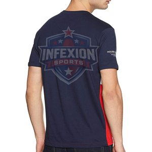 Camiseta de Manga Corta para Hombre, con Bloques de Color y Diseño Geométrico, Cuello Redondo, Estilo Casual Tejido - Product Image 2