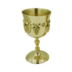 Brass <b>Wine</b> <b>Goblet</b> Hand Engraved Chalice Vintage Metal Cup Statement Drinkware Wedding Decor - Product Image 1