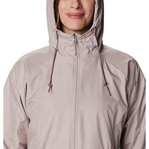 OEM Women's Plaid Finished Satin <b>Waterproof</b> Windproof Outdoor Windbreaker Hoodie Full Zipper Custom Wholesale Options - Product Image 3