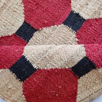 Tapis d'appoint moderne abstrait en jute fait main |   Tapis de salon antidérapant, écologique, antibactérien, à poils ras, adapté aux animaux domestiques, tissé à la main