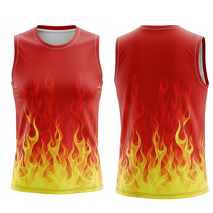 Uniforme de Voleibol Rojo Sólido sin Mangas, Transpirable, Sublimado, de Secado Rápido, para Entrenamiento en Equipo - Product Image 5