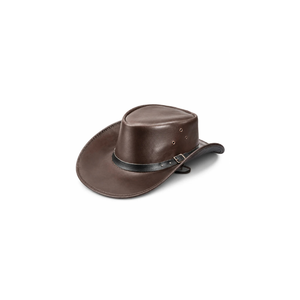 Sombrero de Vaquero de Cuero con Rayas Negras - Product Image 2