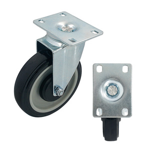 Rugged Polyurethane Swivel <b>Casters</b> Effortlessly Maneuver <b>Heavy</b>-<b>duty</b> Industrial Trolleys Through Tight Warehouse Aisles CWD514-BL - Product Image 3