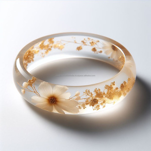 กําไลข้อมือเรซินแฮนด์เมดเครื่องประดับชาติพันธุ์ที่สวยงามสําหรับผู้หญิงศิลปะที่หรูหราวัสดุน้ําหนักเบาและการออกแบบที่มีสไตล์ - Product Image 3