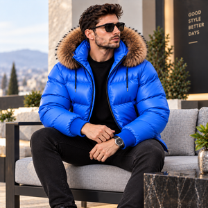 Chaqueta Acolchada Gruesa para Hombre con Capucha de Piel, Venta al Por Mayor |   Chaqueta Acolchada para Hombre |   Chaqueta Gruesa |   Chaqueta Acolchada para Hombre |   Chaquetas para Hombre - Product Image 3