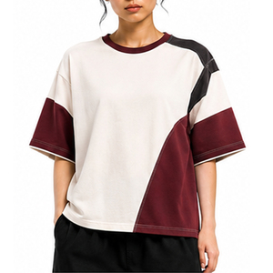 Womens Premium Cotton Boxy Tee Custom Relaxed Loose Fit Short Sleeve T Shirt Private Label OEM ODM Streetwear Apparel Supplier - Product Image 4