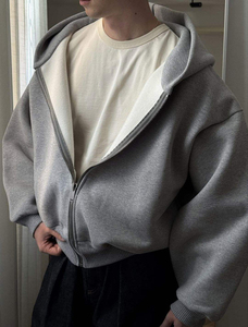 Sudadera con capucha oversize para hombre, personalizada, de doble capa, con cierre interior en contraste, hombros caídos, forro térmico, estilo streetwear, al por mayor - Product Image 4
