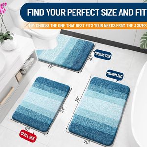Hot Selling 17"x24" Microfiber Bath <b>Mat</b> Super <b>Absorbent</b> Non-Slip Floor Thick Plush Shaggy Tufted Bathroom Rug Washable Hotel - Product Image 2