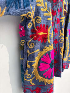 Women's Handmade Tnt Embroidered Jacket Full Sleeves Ethnic Fashion Layering <b>Coat</b> With Artisan Needlework Design - Product Image 4