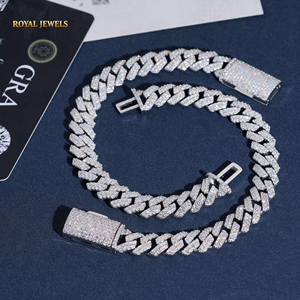 925 Silver Moissanite Cuban Link Bracelet Rhodium Plated <b>Iced</b> <b>Out</b> <b>Chain</b> Jewelry for Party Wedding - Product Image 4