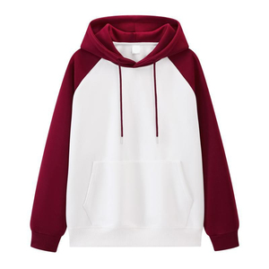 Unisex Hooded <b>Sweatshirt</b> Solid Color Raglan Sleeve 100% Cotton <b>FLEECE</b> Breathable <b>Lined</b> Casual Pullover Winter Wear - Product Image 2