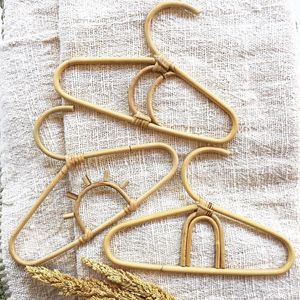 Premium <b>Handmade</b> Natural Rattan <b>Clothes</b> Hanger Woven Garment Organizer for Wardrobe Home Storage Clothing Display - Product Image 4