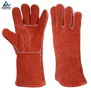 Guantes de Soldadura de Cuero de Alta Protección, Color Rojo Reforzado, Resistentes a la Abrasión y a las Chispas, del Mejor Proveedor 2026 - Product Image 2